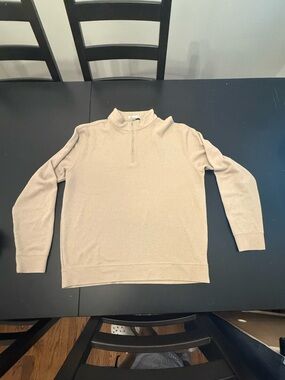Peter Millar Tan Quarter-Zip Pullover
